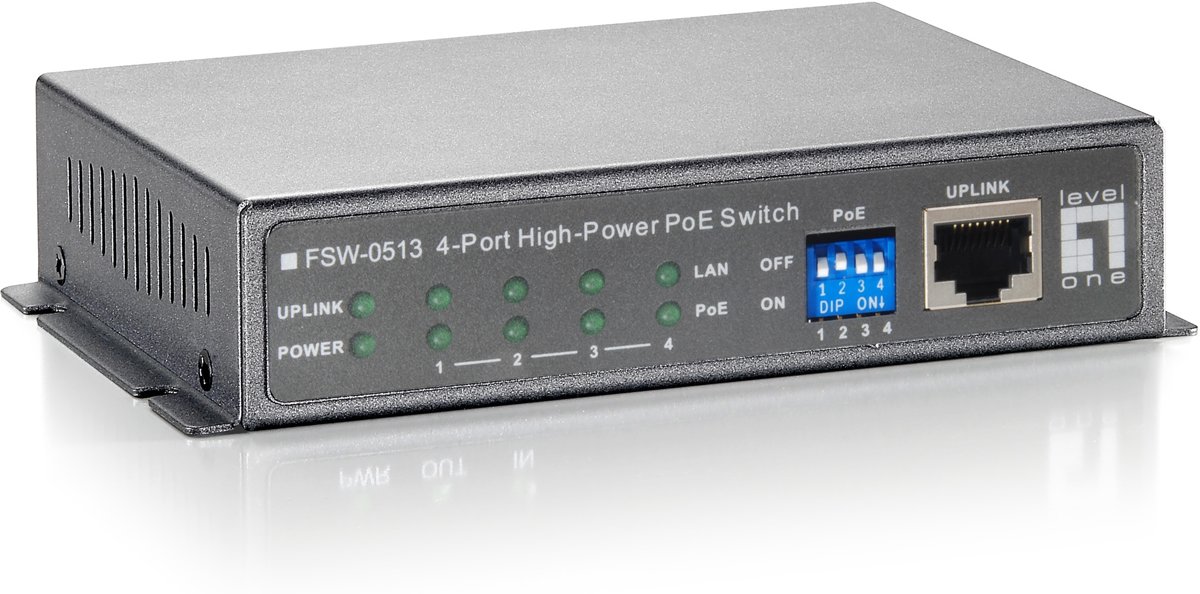 LevelOne FSW-0513Z Fast Ethernet (10/100) Zwart, Grijs Power over Ethernet (PoE)