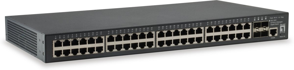 LevelOne GEL-5261 L3 Gigabit Ethernet (10/100/1000) Zwart