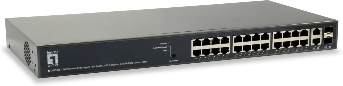 LevelOne GEP-2651 netwerk-switch Managed L3 Gigabit Ethernet (10/100/1000) Zwart Power over Ethernet (PoE)