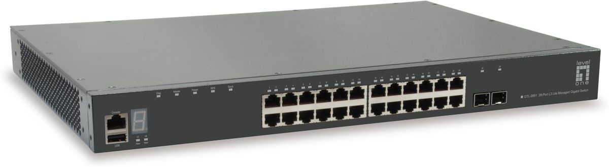 LevelOne GTL-2881 Managed L3 Gigabit Ethernet (10/100/1000) Grijs