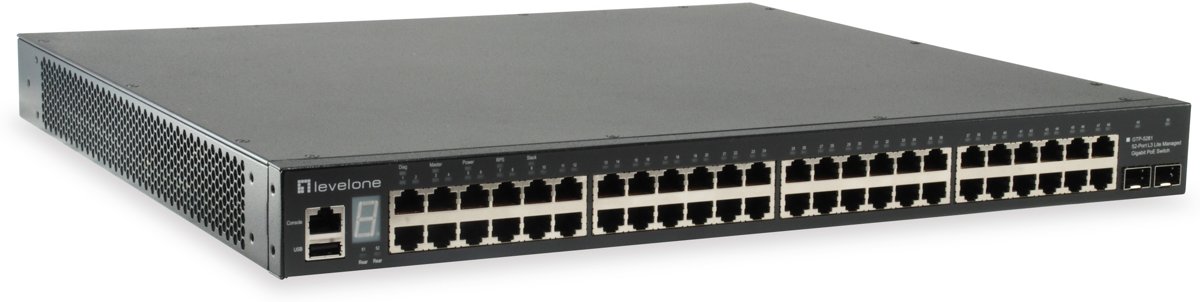 LevelOne GTP-5281 Managed L3 Gigabit Ethernet (10/100/1000) Zwart Power over Ethernet (PoE)