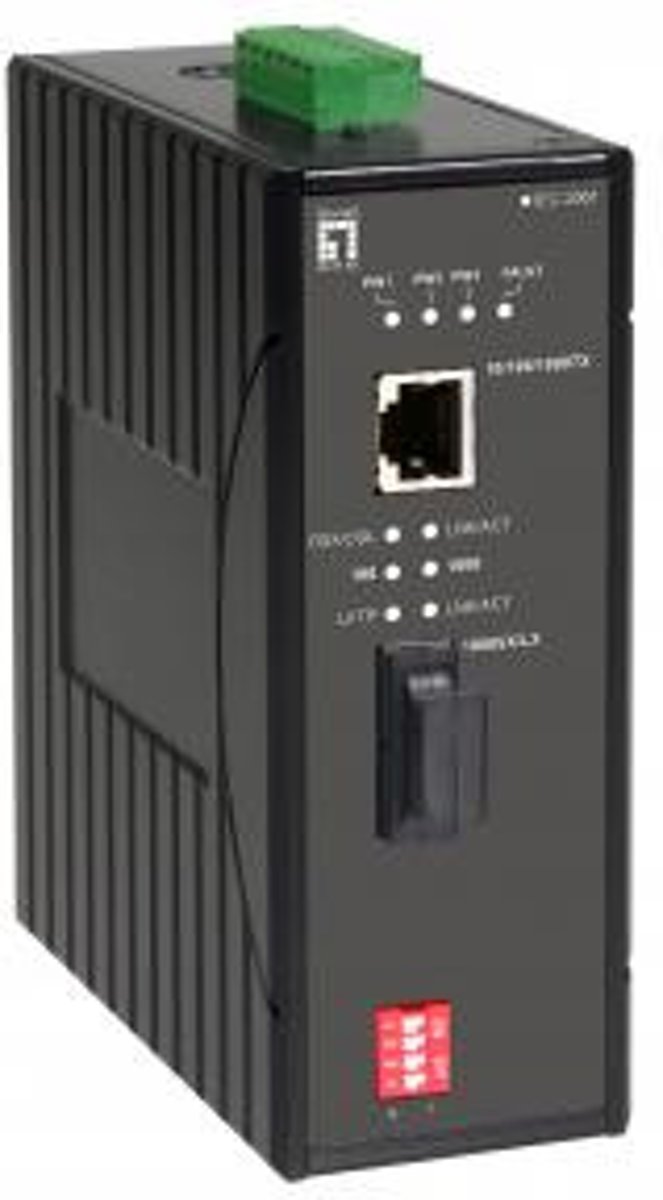 LevelOne IEC-2001 netwerk media converter 1000 Mbit/s Multimode Zwart