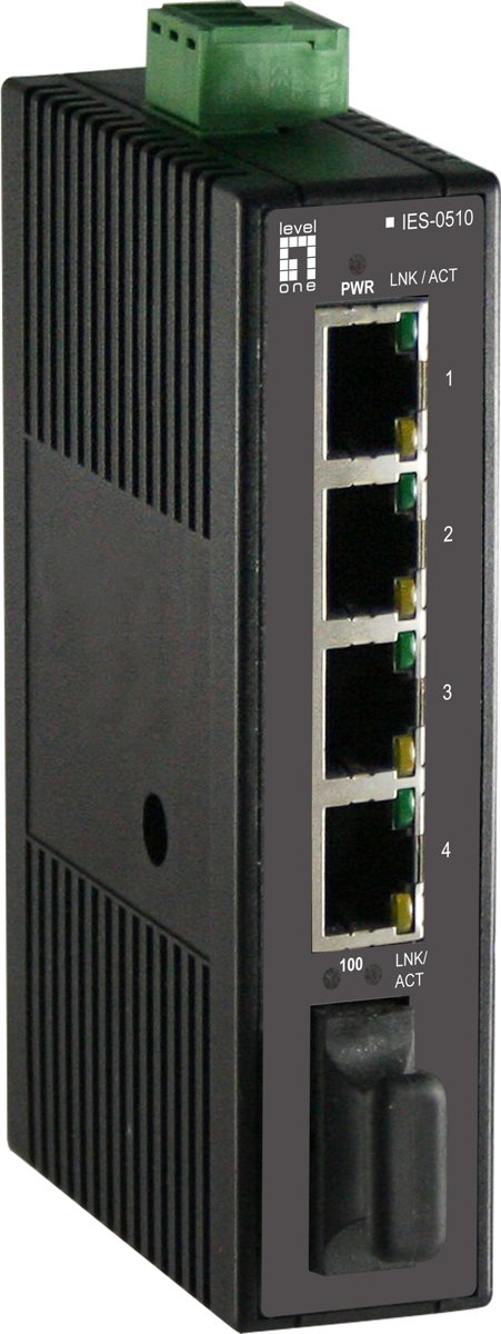 LevelOne IES-0510 Onbeheerde netwerkswitch Fast Ethernet (10/100) Zwart