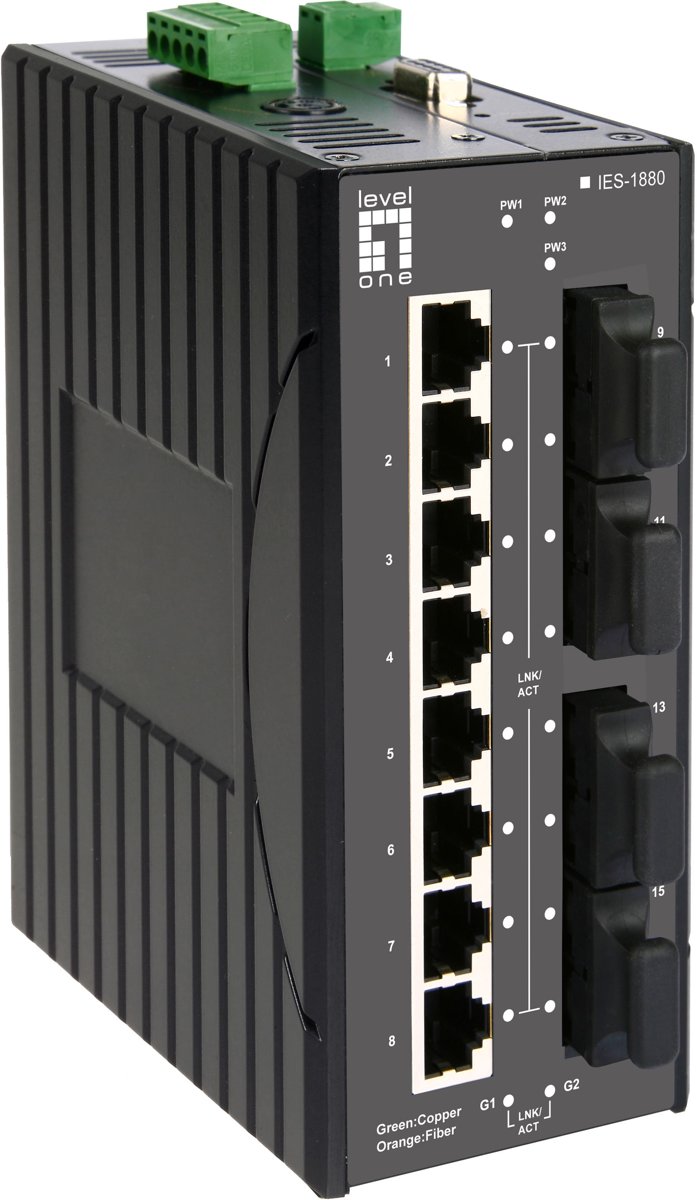 LevelOne IES-1880 Managed Fast Ethernet (10/100) Zwart