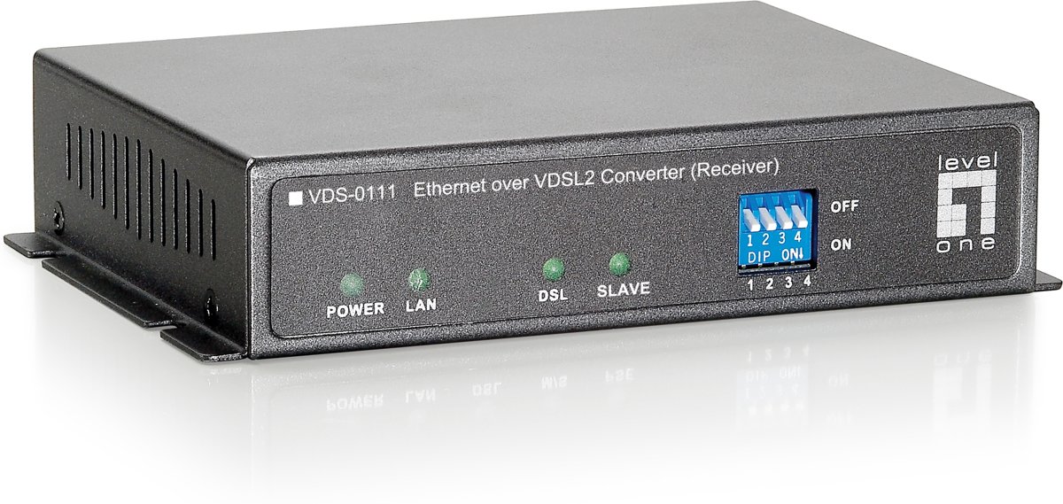 LevelOne VDS-0111 netwerk media converter 100 Mbit/s Zwart