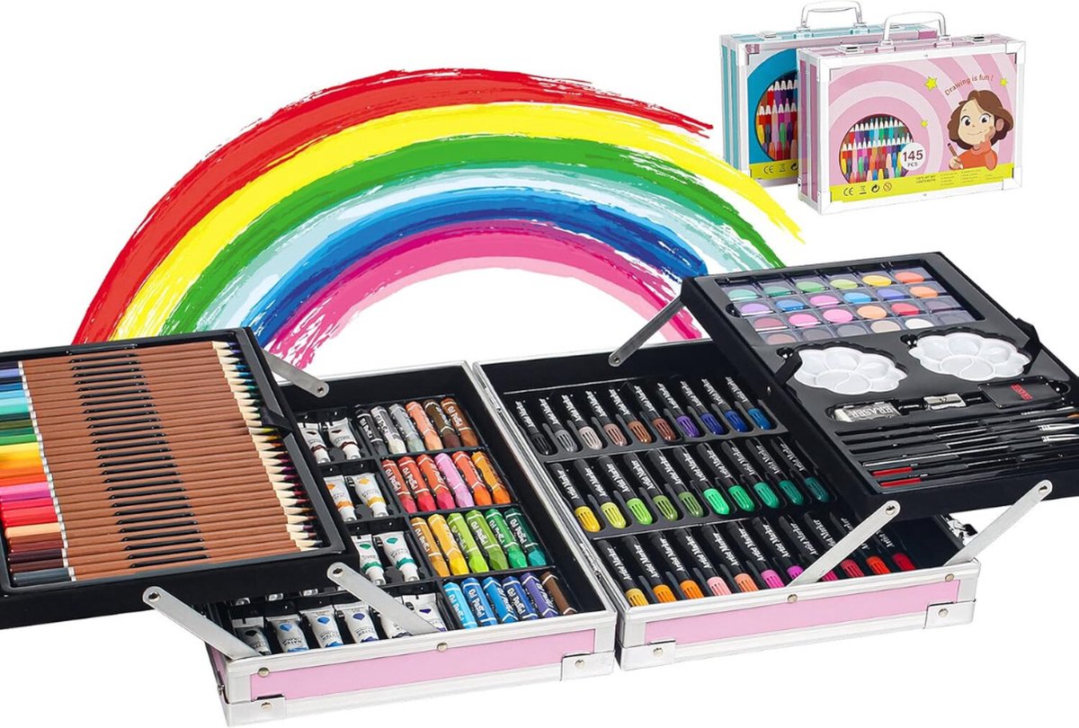 Lexium Tekenkoffer - Tekenset - Tekendoos - Tekenkoffer Kinderen - Teken Koffer - Tekenkoffer Voor Kinderen