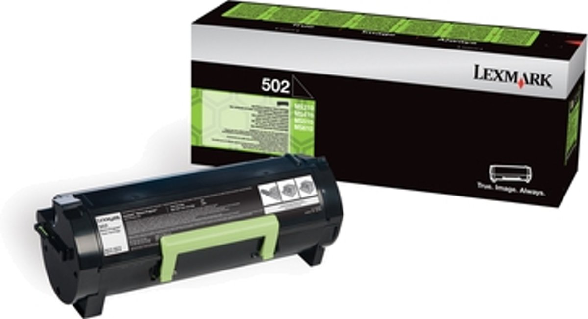 LEXMARK 502 tonercartridge zwart standard capacity 1.500 pagina s 1-pack return program