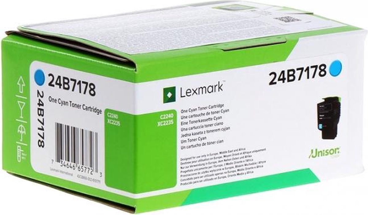 Lexmark 24B7178 tonercartridge Origineel Cyaan 1 stuk(s)