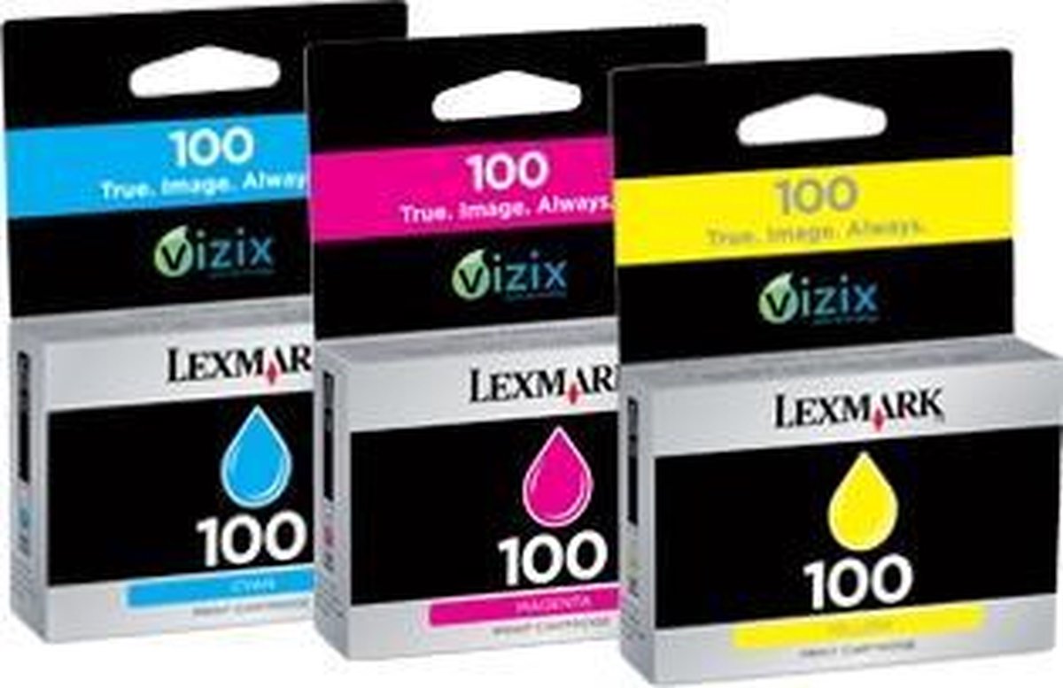 Lexmark 3x 100 CMY inktcartridge Original Cyaan, Magenta, Geel Multipack 3 stuk(s)