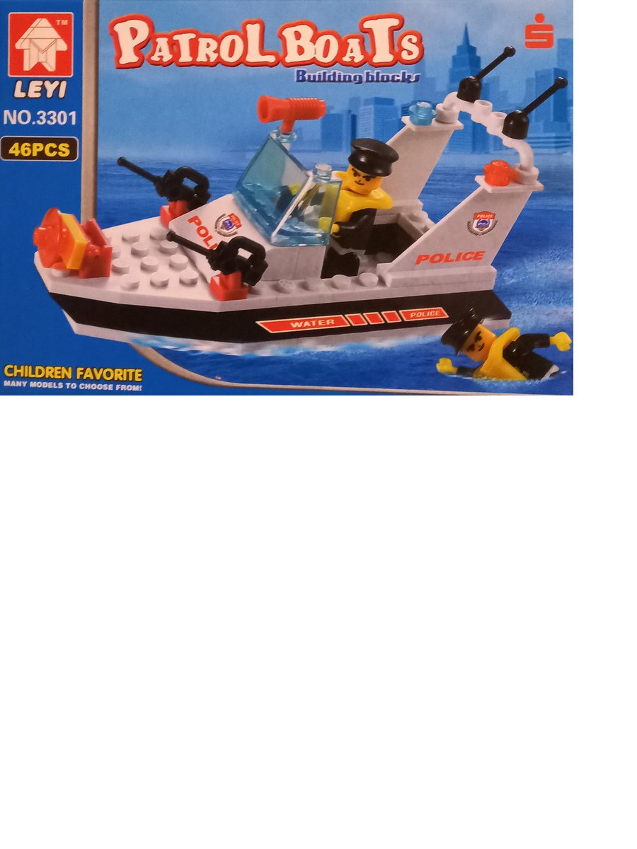 Politie Boot, Toy Bricks Set, LEYI NO. 3301 46 pcs