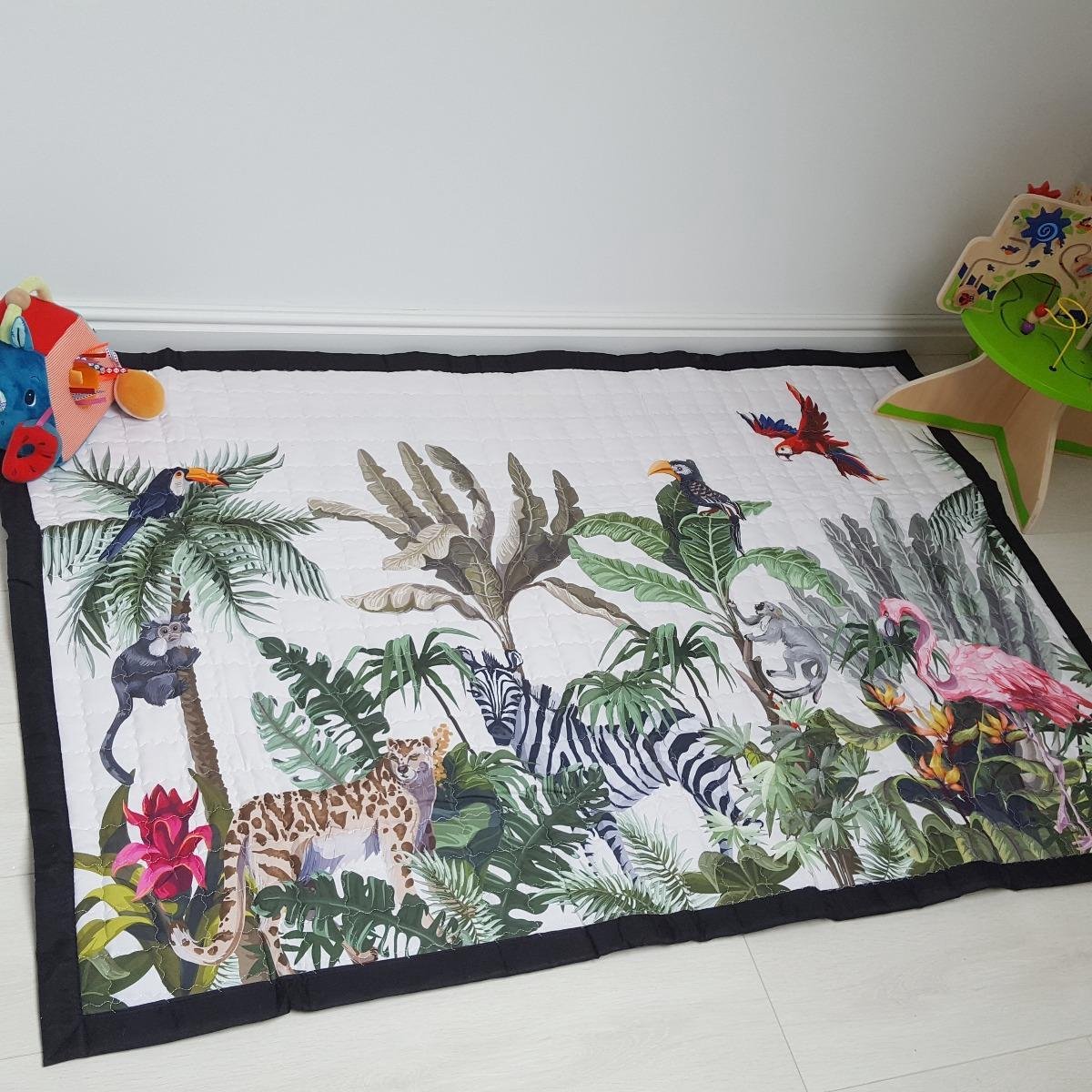 Speelkleed jungle beige 195 x 145 - LiefBoefje - Groot Speelkleed Baby - Speelmat Kinderen - Babymat XL - Kindervloerkleed - Kraamcadeau - Speelkleed Kinderen - Grote collectie speelkleden