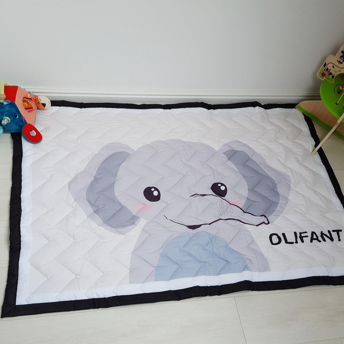 Speelkleed olifantje 195 x 145 Deluxe EXTRA DIK - Liefboefje - Groot Speelkleed Baby - Speelmat Kinderen - Babymat XL - Kindervloerkleed - Kraamcadeau - Speelkleed Kinderen - Grote collectie speelkleden