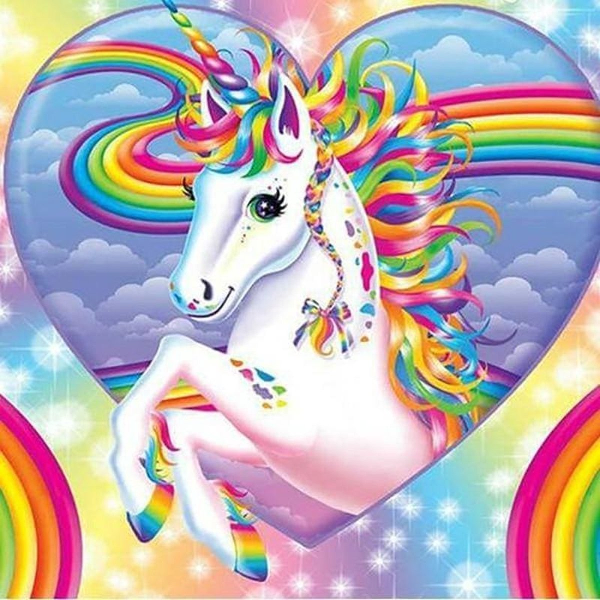 Lienz® Diamond Painting volwassenen 40x40cm – Rond –Unicorn – Eenhoorn - Pakket Volwassenen en kinderen