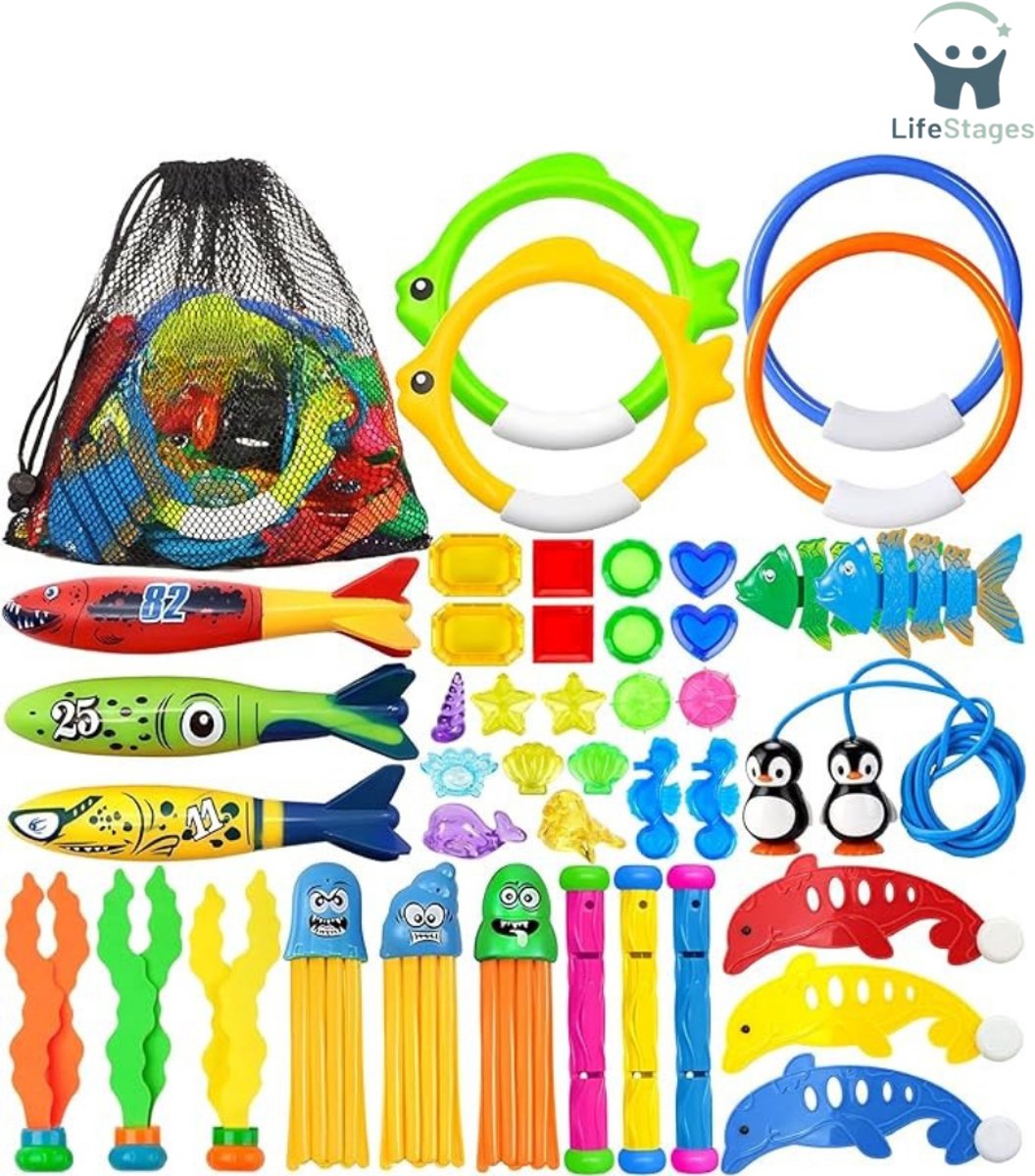   - Zwembad Speelgoed - Duikspeelgoed - 43 Stuks - Zwembadspeelgoed - Duikspeelgoed - Duikset - Trainingsspeelgoed Voor Kinderen