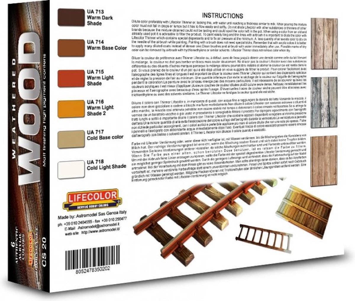 Lifecolor CS20 Weathered Wood + 6 pipetjes 2ml