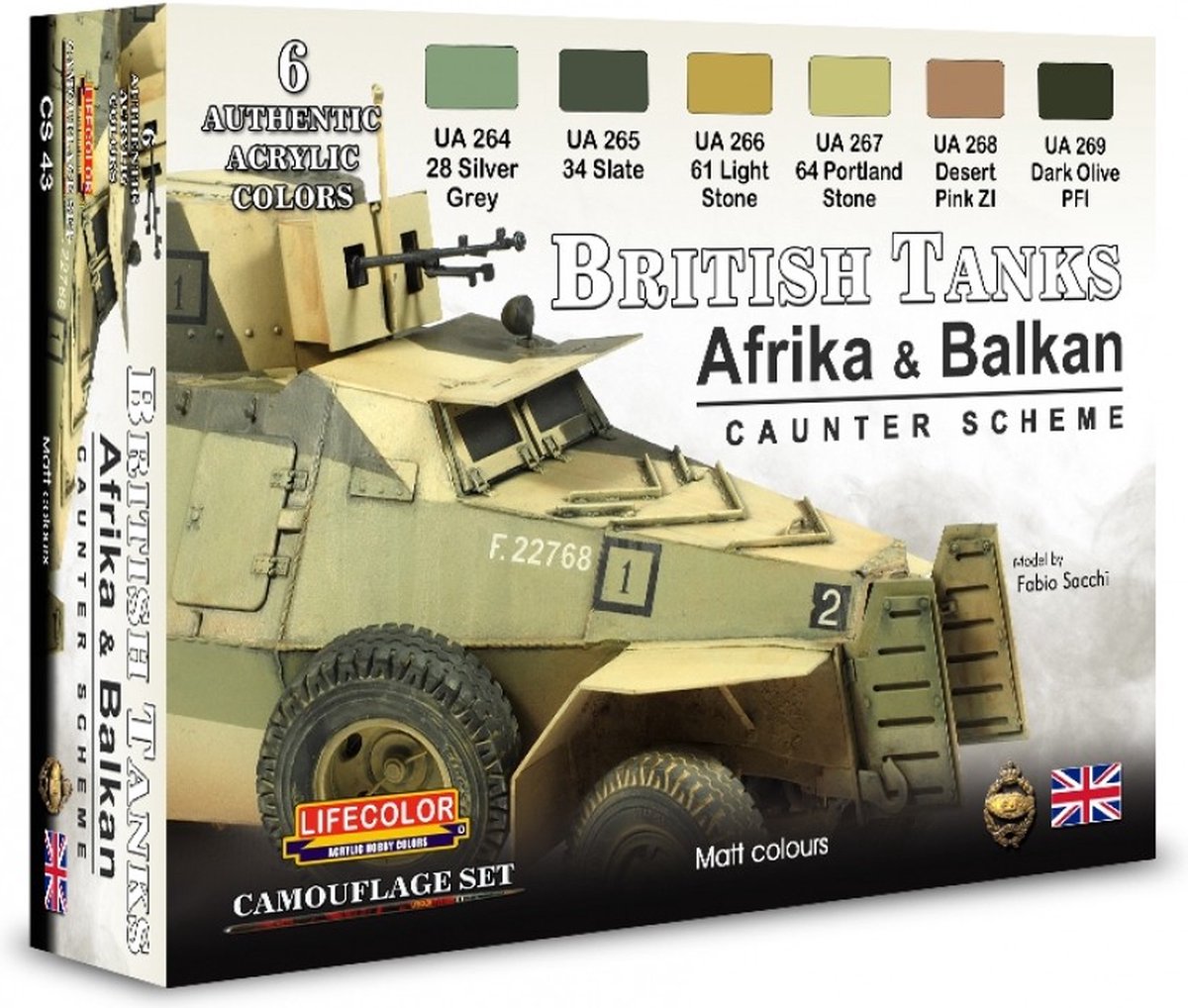 Lifecolor CS43 British Tanks Africa & Balkan + 6 pipetjes 2ml