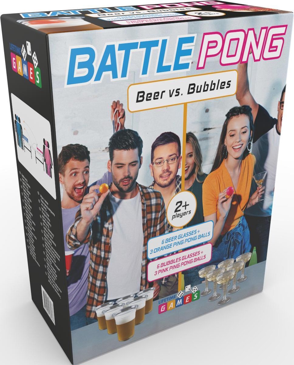 Battle Pong / Beer VS Bubbels / complete set Wijn - Beer Pong / bier pong /drank spel / slag pong / 18  delig