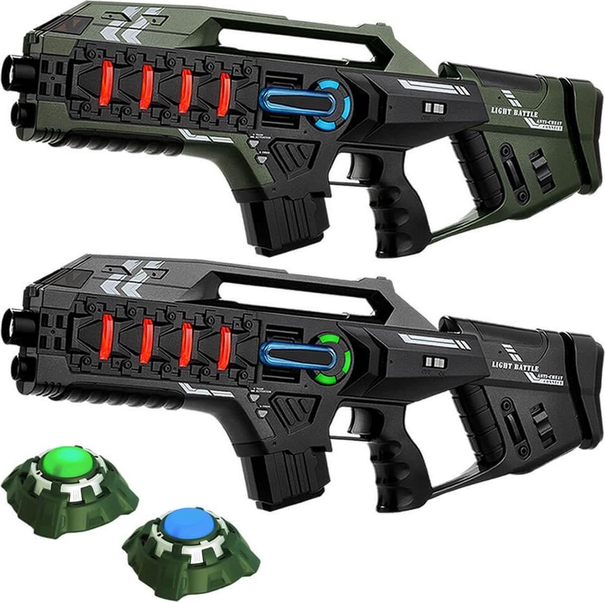 2x Light Battle Connect Anti-Cheat lasergun + targets - lasergamen - alternatief voor Nerf