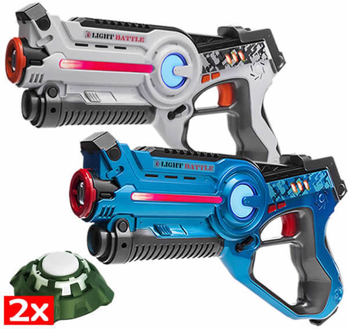 Light Battle Active laserpistool set - inclusief targets - Wit en Blauw