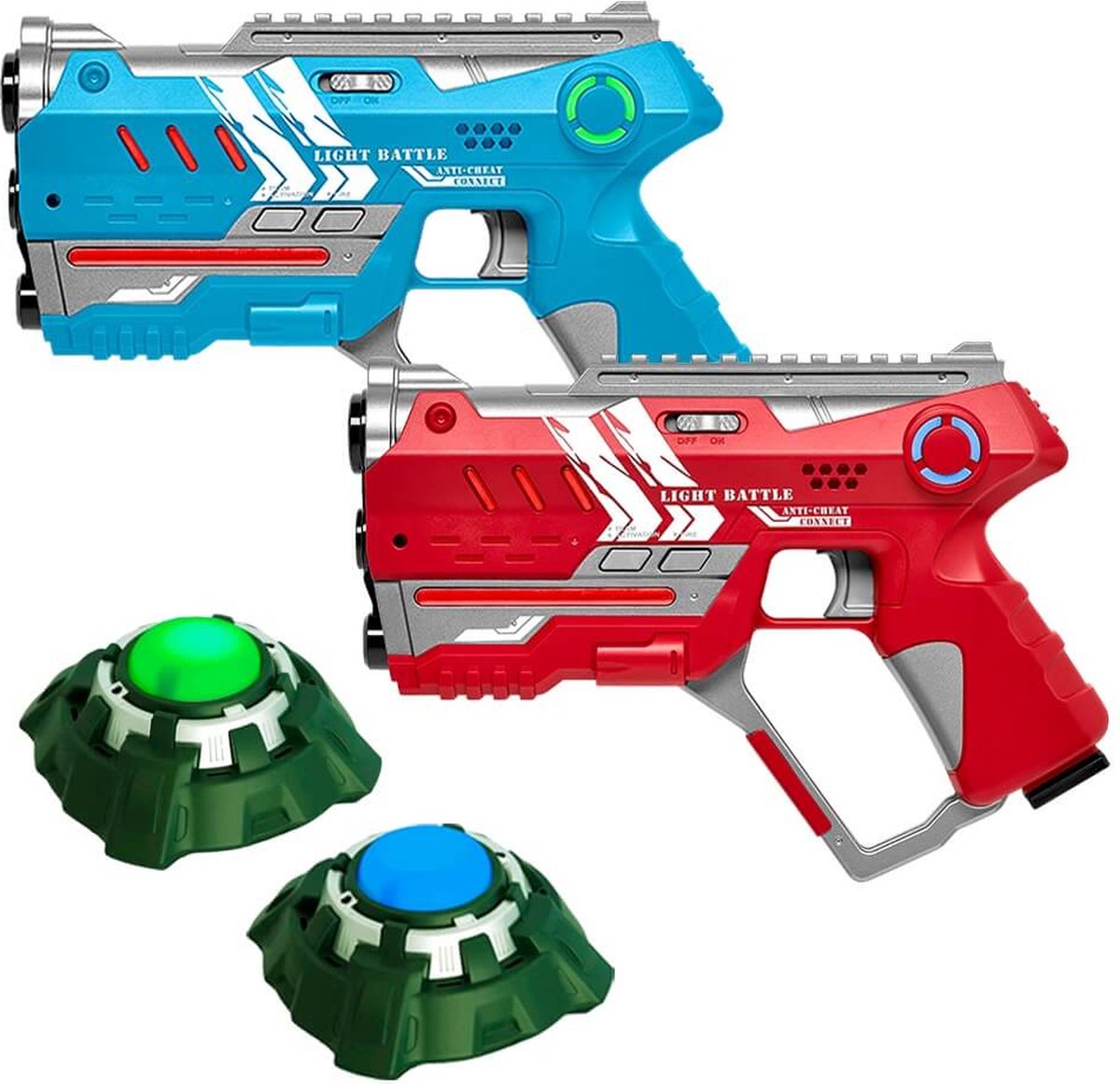   Connect Laser game set - Rood/Blauw - 2 Laserguns + 2 Targets - Lasergame pistolen met Anti-Cheat functie