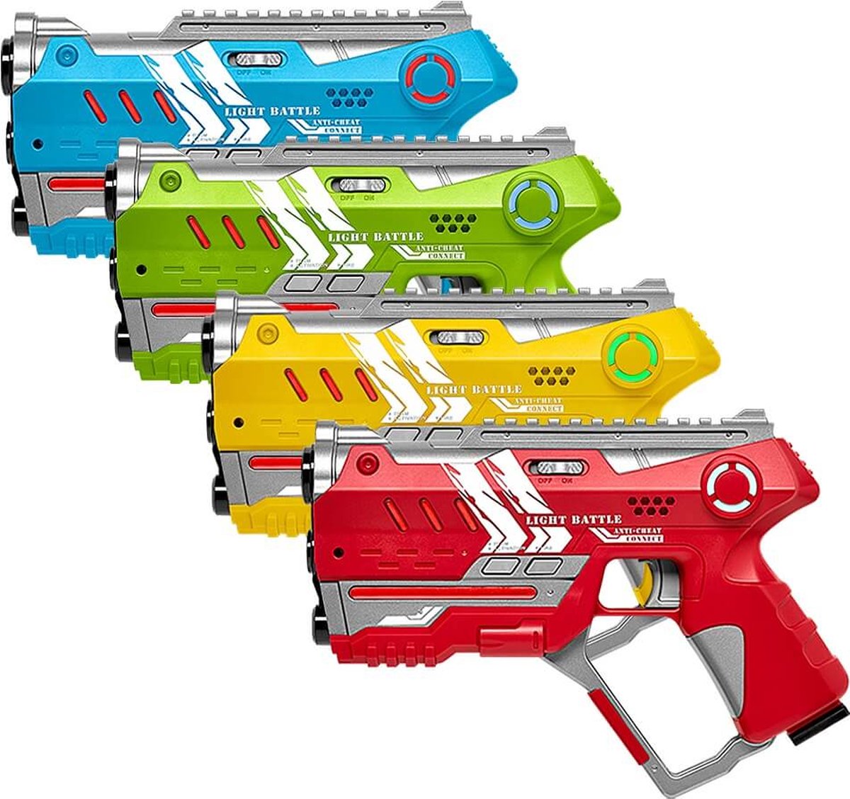   Connect Lasergame set - Rood/Blauw/Geel/Groen - 4 Laserguns met Anti-Cheat functie voor 4 spelers