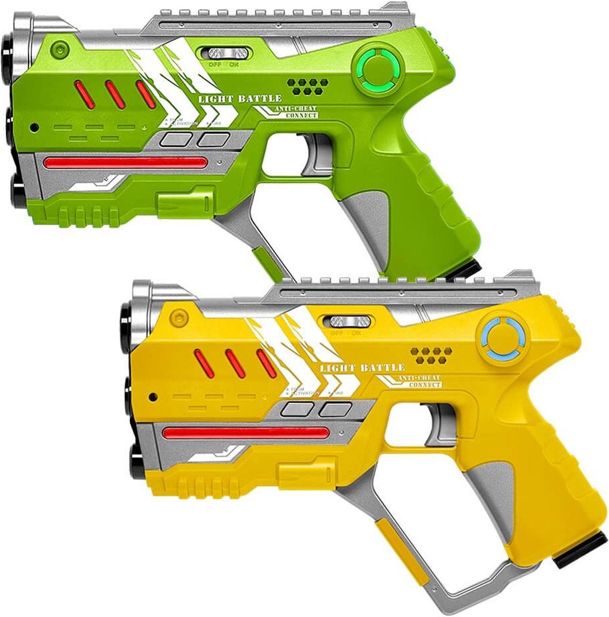   Connect lasergun set - Geel/Groen - 2 Anti-cheat laserguns - Lasergame speelgoed voor kinderen
