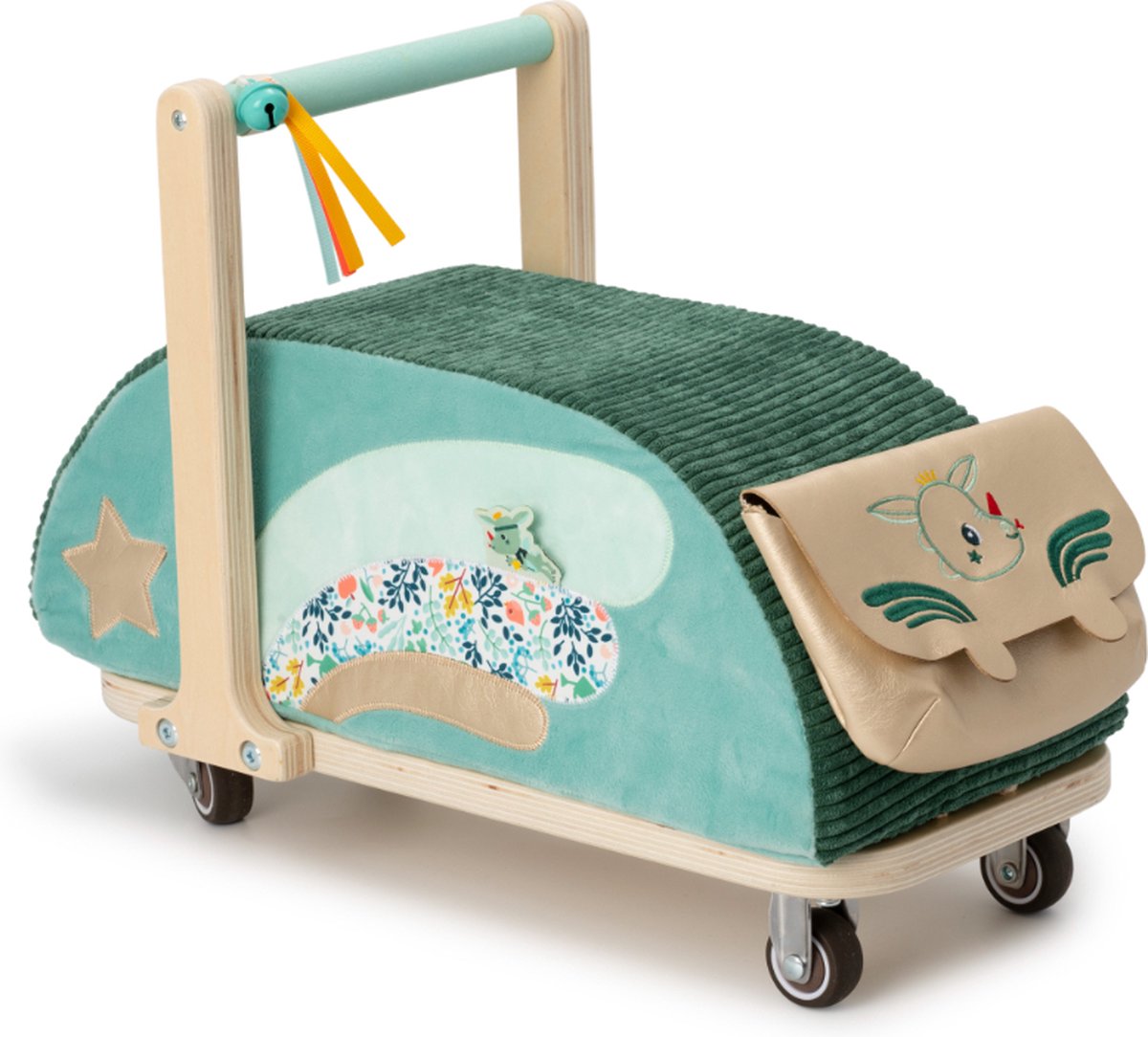   - Loopwagen Joe Het Draakje - In Het Verwijderbare Tasje Berg Je Al Je Spulletjes Op - Wordt Je Kindje Te Groot Voor De Loopwagen, Kan De Zitting Verwijderd Worden En Dienst Doen Als Zitje - Geschikt Vanaf 1 Jaar