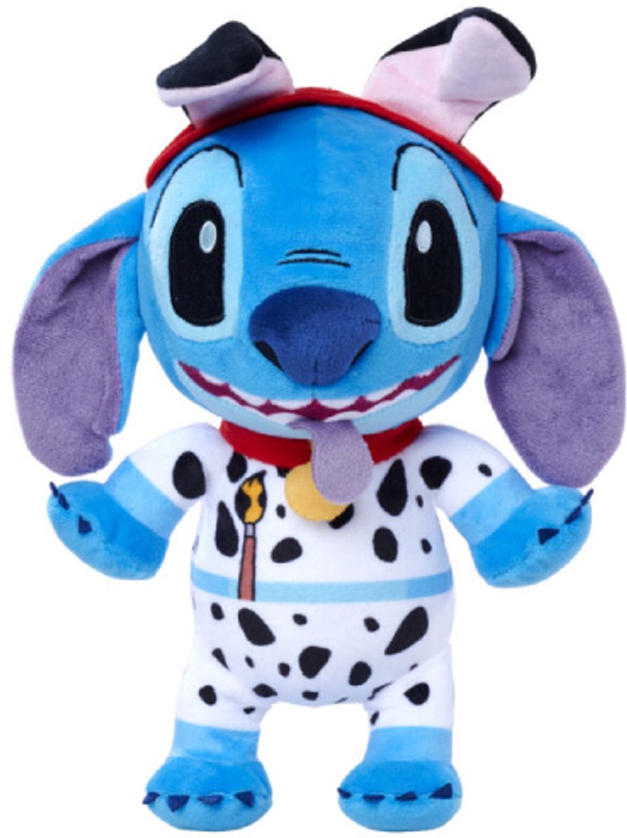 Stitch verkleed als Dalmatiër - Disney Pluche Knuffel 30 cm - Disney Plush Toy - Speelgoed knuffeldier knuffelpop voor kinderen jongens meisjes - Knuffels Stitch Angel Leroy - 101 Dalmatiërs