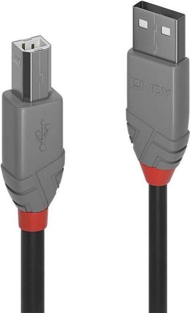 LINDY USB 2.0-kabel type A naar B - Anthra Line - 1m