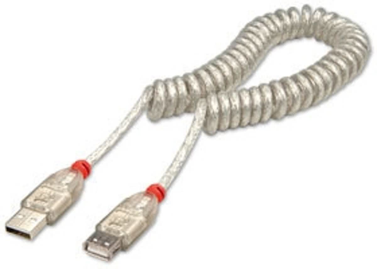 Lindy 2m USB 2.0 2m USB A USB A Mannelijk Vrouwelijk Transparant USB-kabel