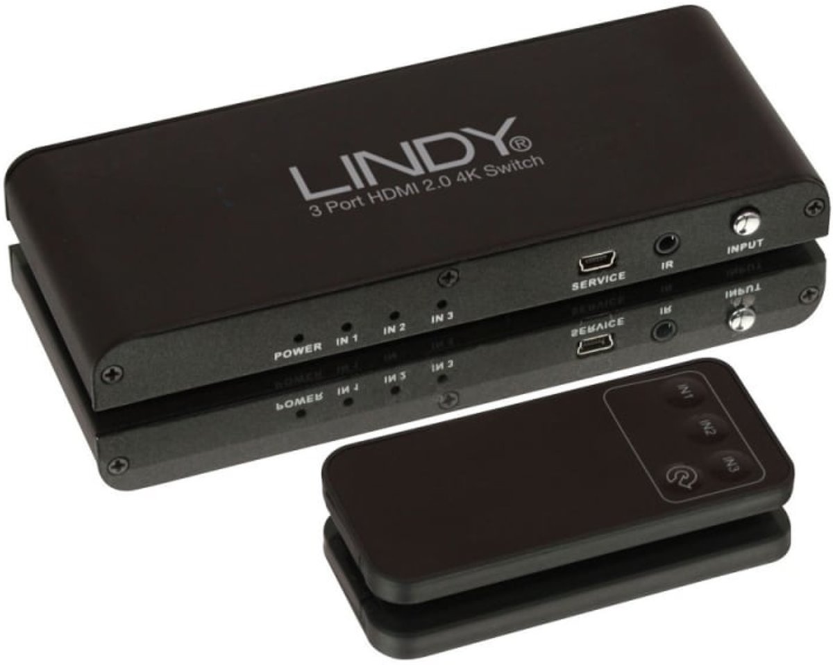 Lindy 3 poorten HDMI 2.0 4K UHD Switch