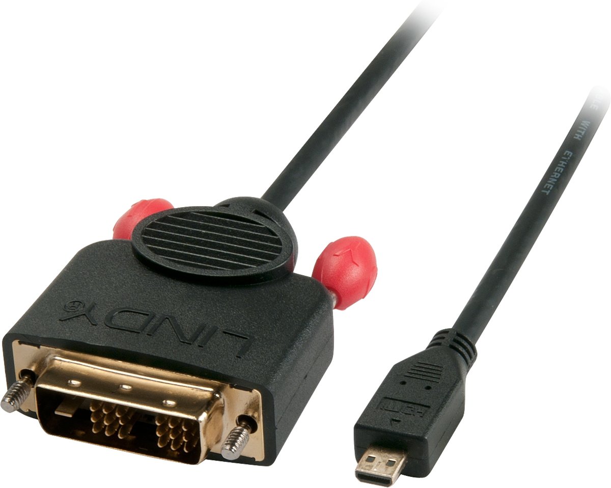 Lindy 36597 Micro HDMI DVI-D Zwart kabeladapter/verloopstukje