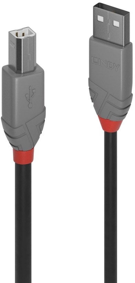 Lindy 36673 2m USB A USB B Mannelijk Mannelijk Zwart USB-kabel