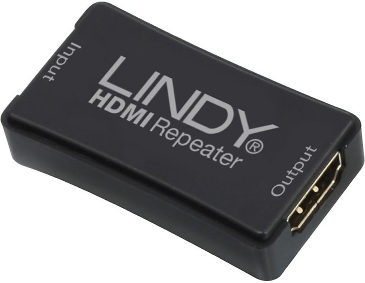 Lindy 38015 AV repeater Zwart audio/video extender