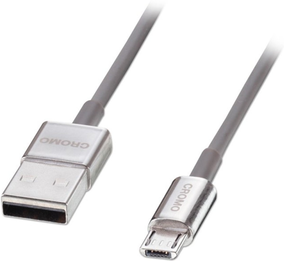 Lindy 41691 USB-kabel 2 m USB A Micro-USB B Mannelijk Grijs