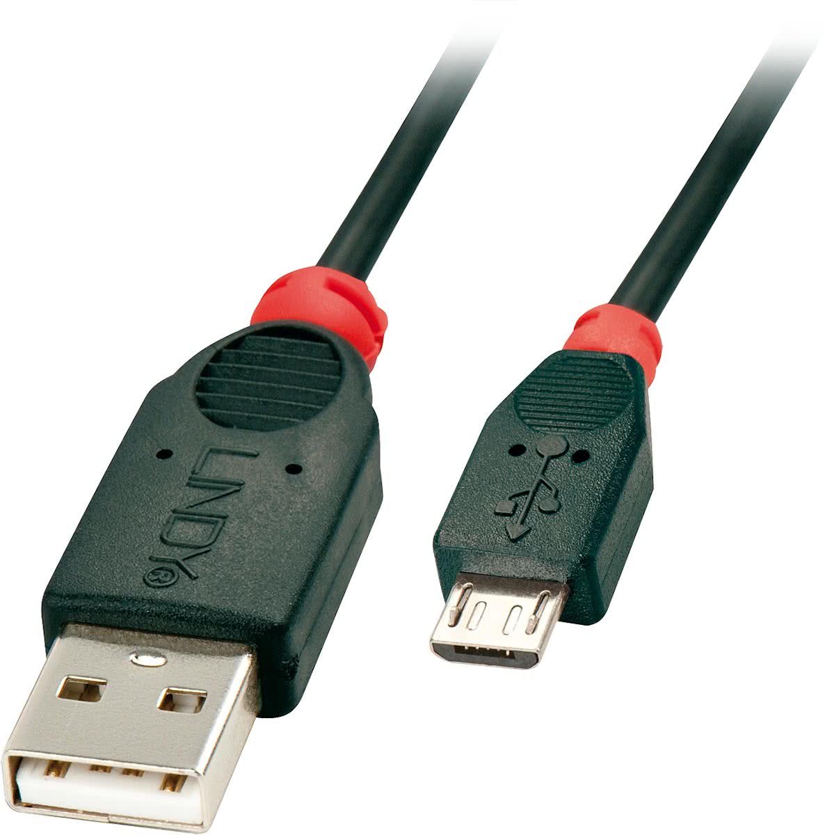 Lindy 41803 2m USB A Micro-USB B Mannelijk Mannelijk Zwart USB-kabel