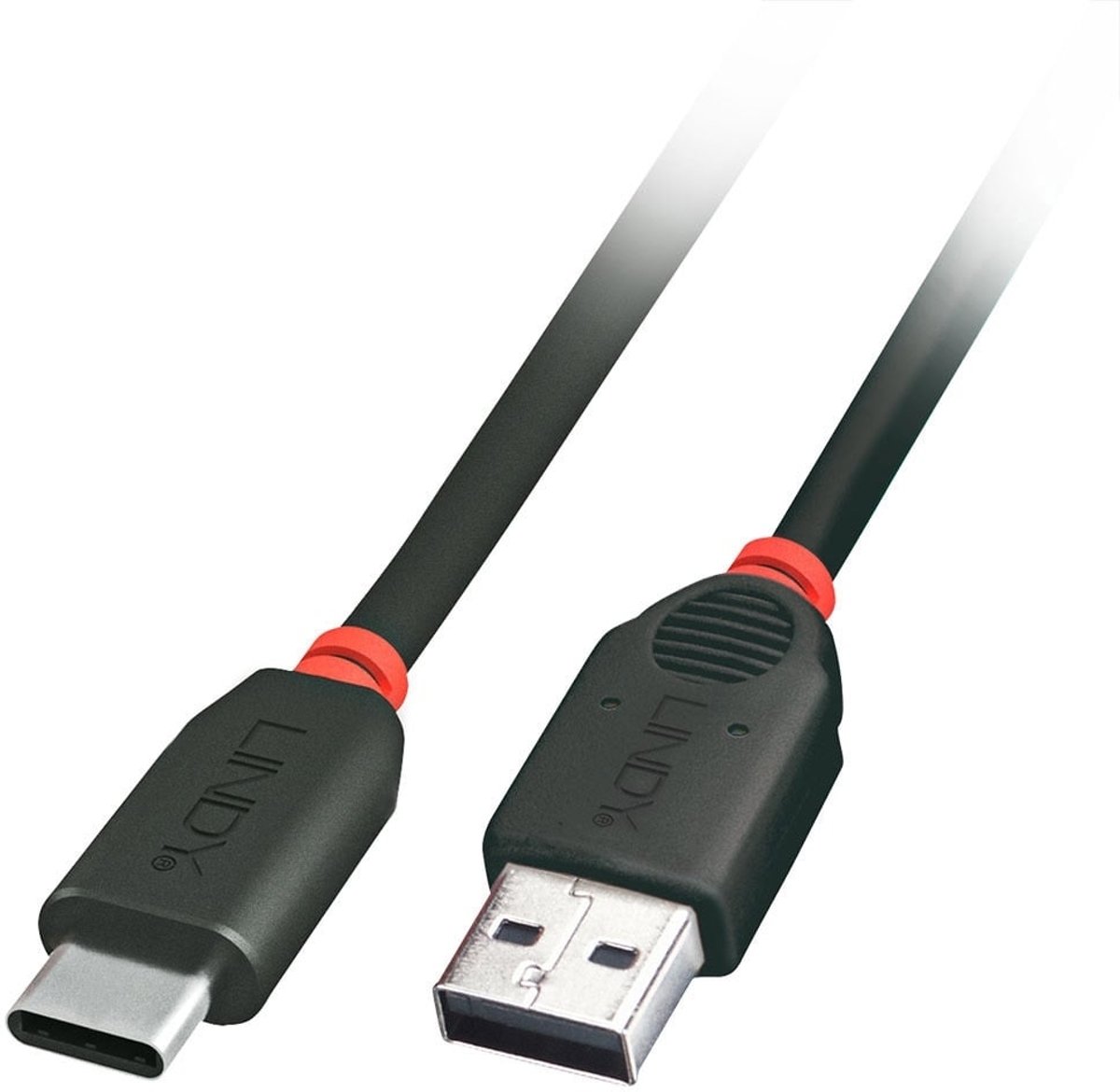 Lindy 41885 0.5m USB C USB A Mannelijk Mannelijk Zwart USB-kabel