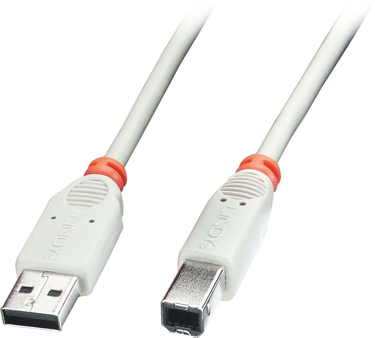 Lindy 41922 1m USB A USB B Mannelijk Mannelijk Grijs USB-kabel