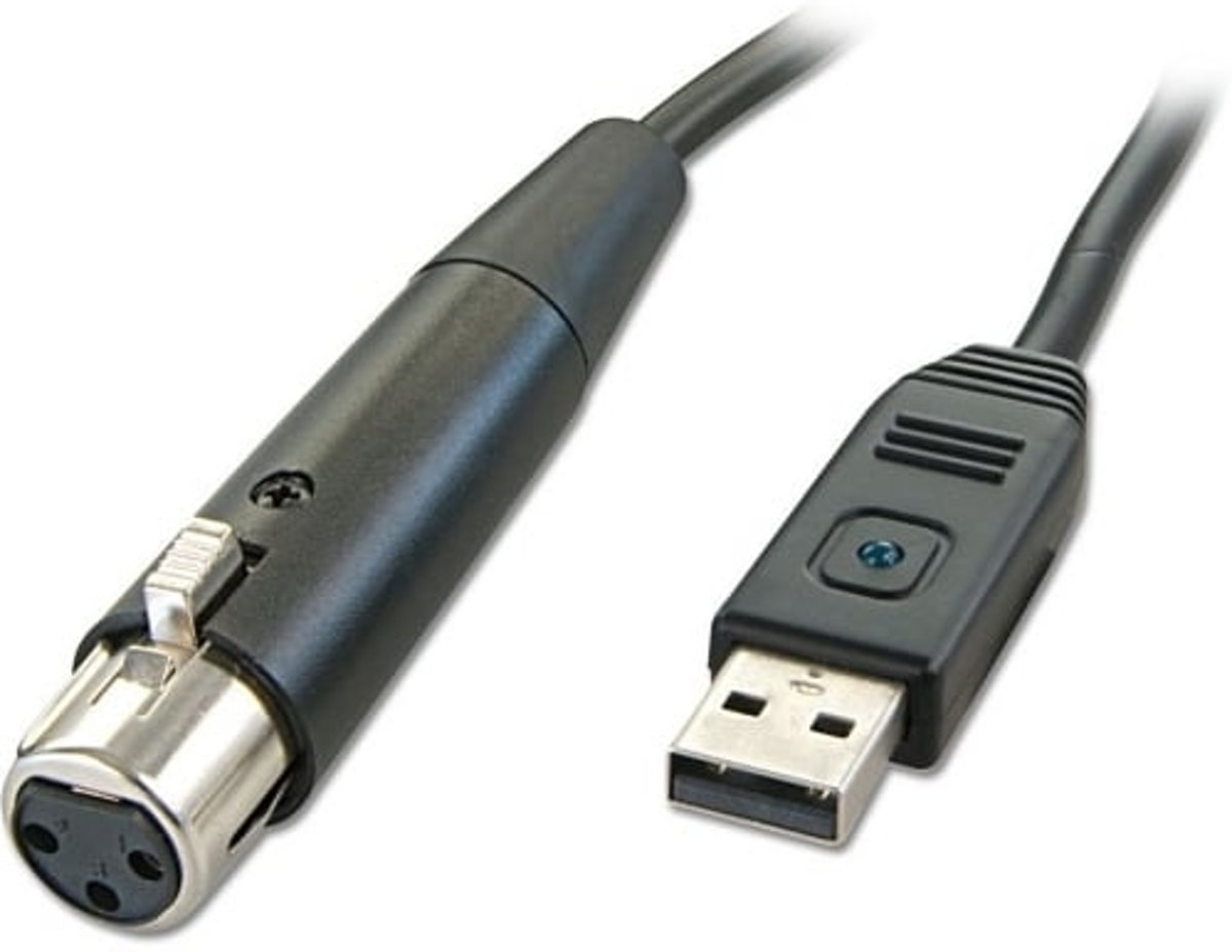 Lindy 5m USB XLR Cable XLR FM USB-A M Zwart kabeladapter/verloopstukje