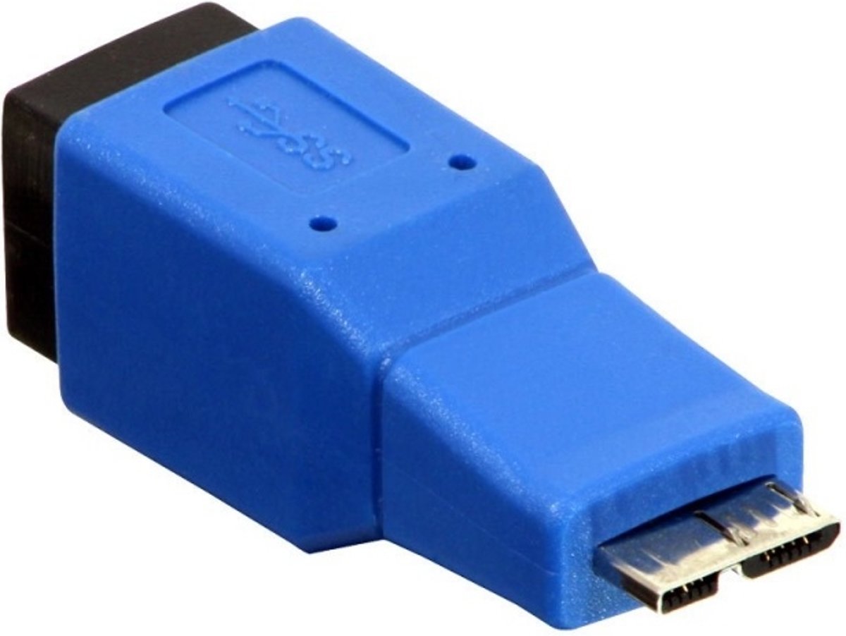 Lindy 71278 kabeladapter/verloopstukje microUSB B USB B Blauw