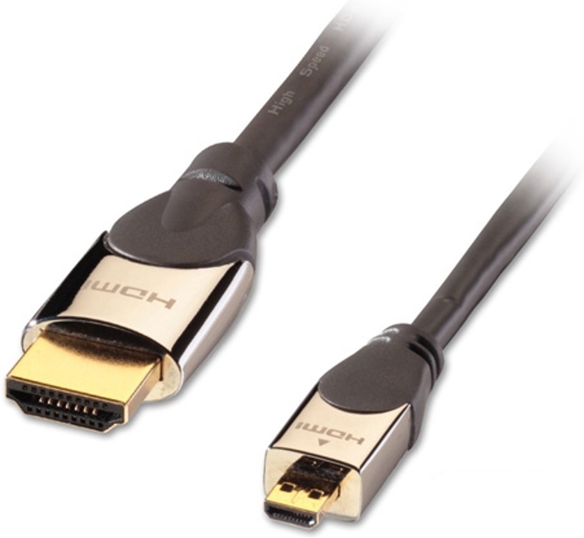 Lindy CROMO, HDMI - Micro HDMI, 2m 2m HDMI Micro-HDMI Zwart, Zilver HDMI kabel