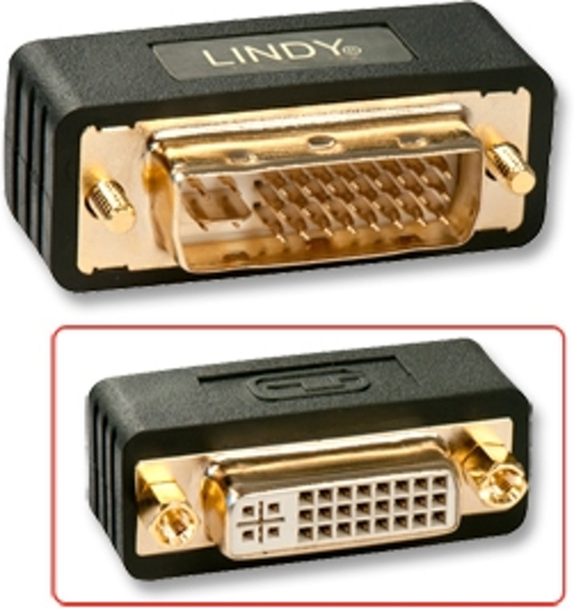 Lindy DVI-I Port Saver DVI-I DVI-D Zwart kabeladapter/verloopstukje