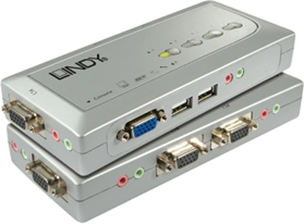 Lindy KVM Switch Compact USB Audio 4 KVM-switch