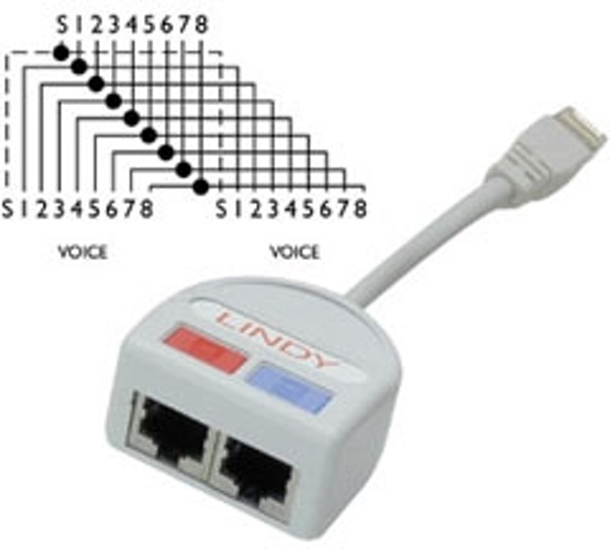 Lindy STP Y Adaptor Grijs kabeladapter/verloopstukje