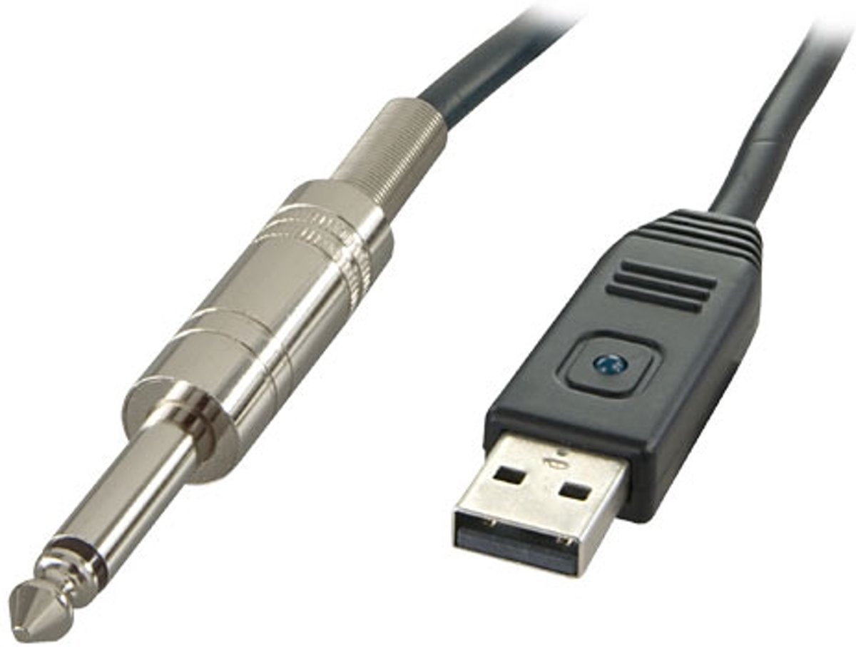 Lindy USB/6.3mm USB A 6.3mm Zwart kabeladapter/verloopstukje