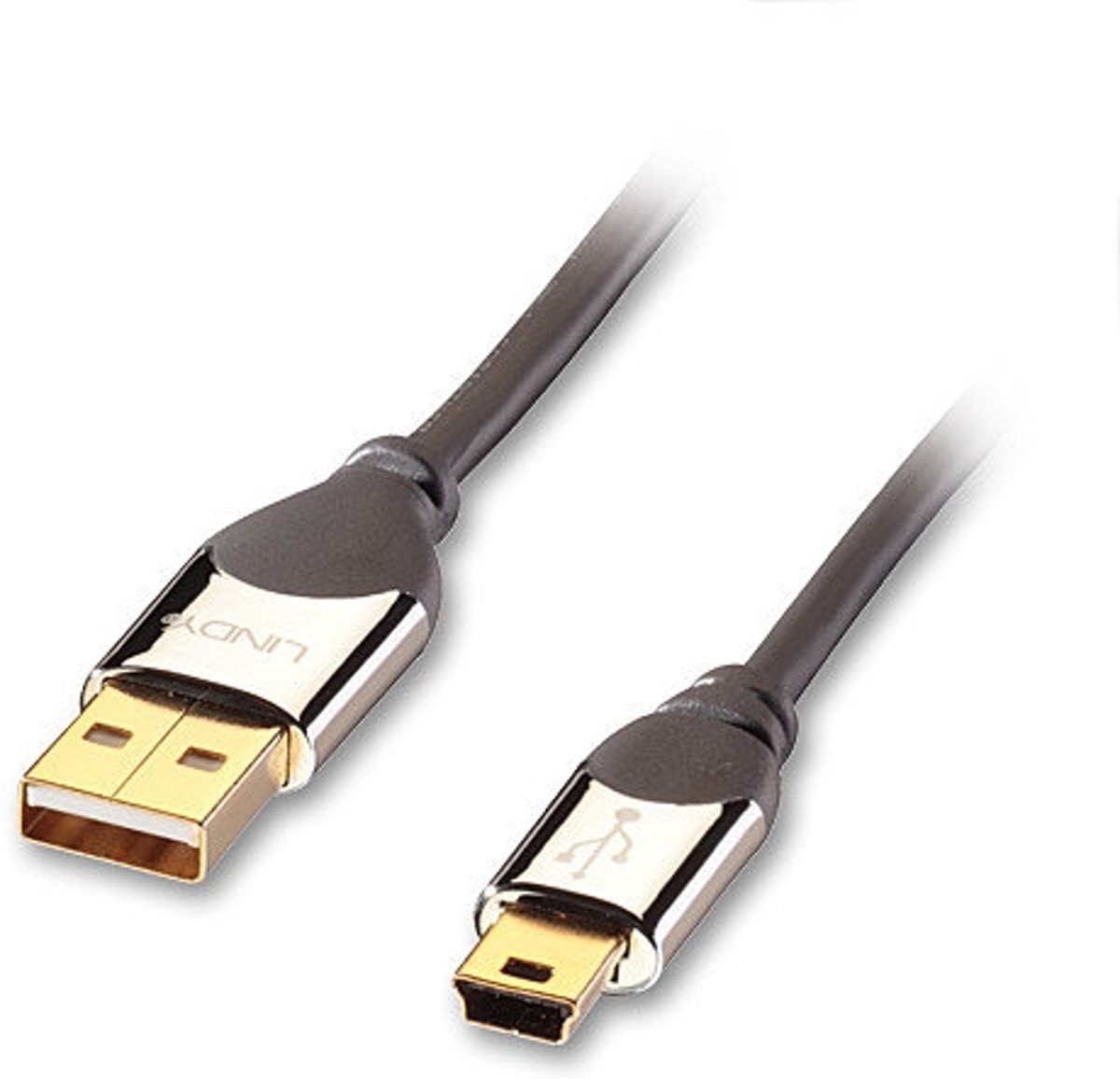 Lindy USB A - USB Mini-B, 7.5m 7.5m USB A Mini-USB B Mannelijk Mannelijk Zwart USB-kabel