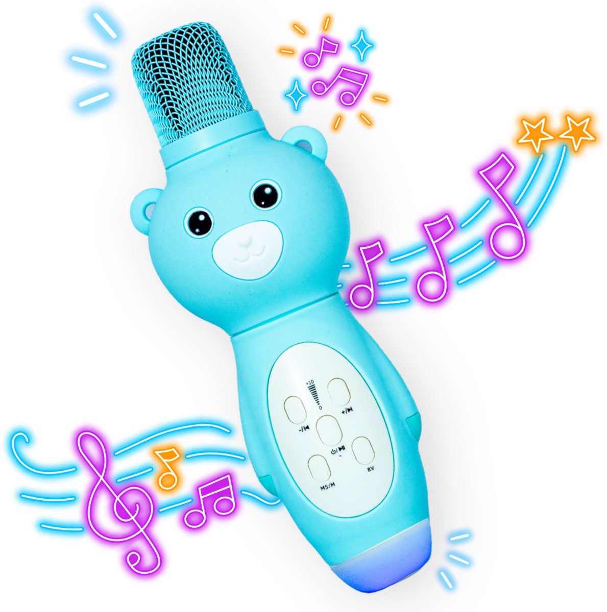 Bluetooth Karaoke Microfoon Beer Blauw - Draadloos - Karaoke Set met Speaker - Kinderen en Volwassenen - 5 Stemvervormers