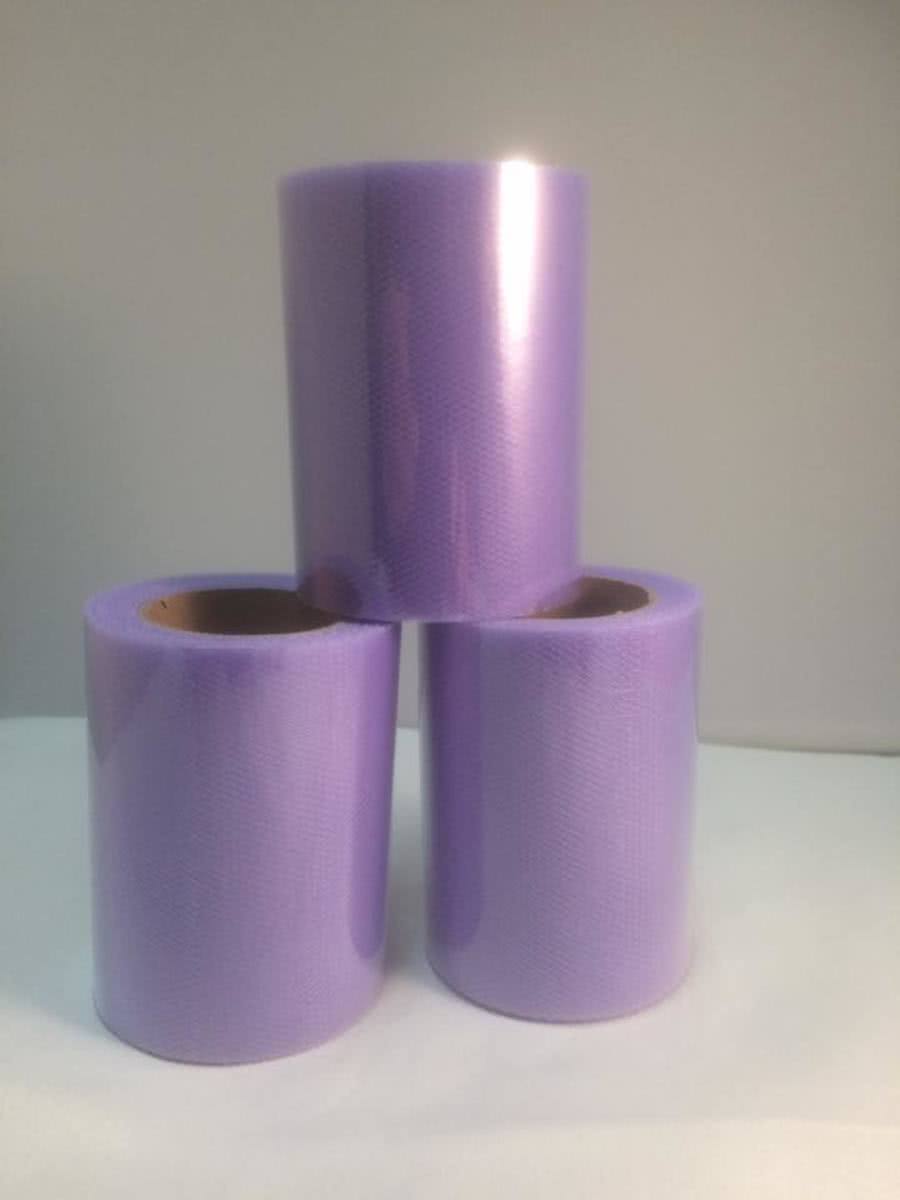 3 Rollen Tule Lila 8 cm breed 20 meter per rol