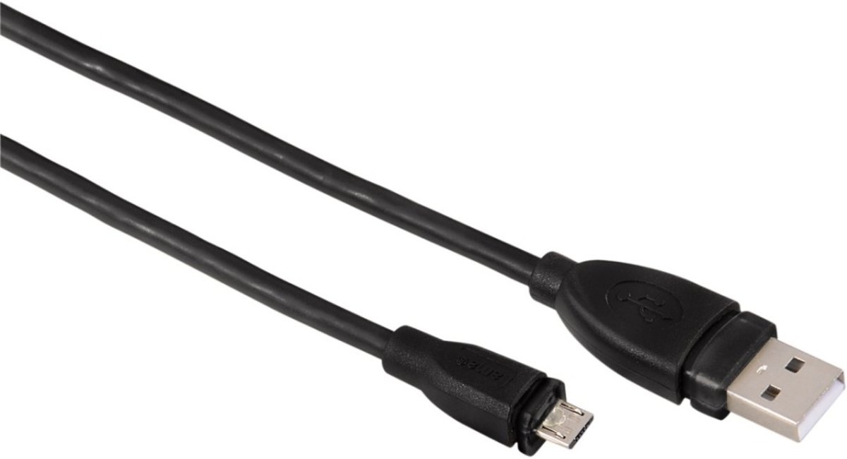 Hama - Hama Micro USB 2.0 Kabel 0.75m Zwart - Altijd Garantie