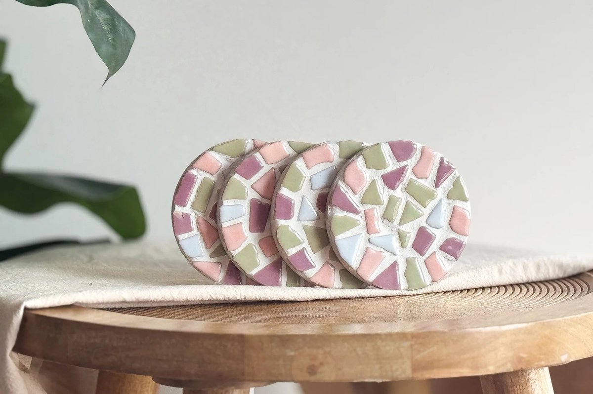 LC DIY Set - Mozaïek Onderzetter 4 stuks Pastel